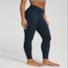 ODODOS Women's Cross Waist 7/8 Yoga Leggings with Inner Pocket, Inseam 25" Gathered Crossover Workout Yoga Pants, Deep Navy, Small view 2
