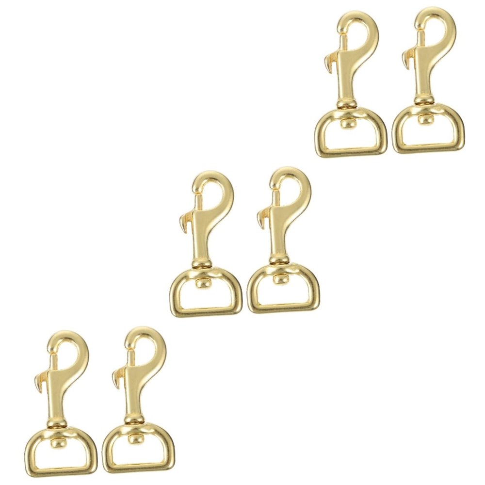 BESPORTBLE 6pcs Heavy Duty Brass Snap Hooks Swivel Trigger Clasp for Dog Collars Pet Leashes Keychains Clips for Multipurpose Use