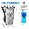 Zavothy Rave Hydration Backpack Lightweight Water Backpack for Cycling Running Hydration Pack Hiking Backpack with 2L Water Bladder White view 2