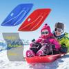 35" x 17" Lightning Snow Sled,2 Pack Plastic Toboggan Snow Sleds with 2 Handles and Pull Rope, Winter Snow Sleds for Adults (2 Pack) view 2