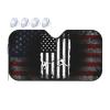 Fencing American Flag Foldable Car Windshield Sunshade Blocks Heat and Sun Glare Uv Rays view 1