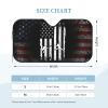 Fencing American Flag Foldable Car Windshield Sunshade Blocks Heat and Sun Glare Uv Rays view 2