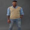 PJ PAUL JONES Mens Casual V-Neck Sweater Vest Sleeveless Wool Blended Pullover Sweater Vest Lightweight Light Tan L view 2