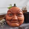 KATIAK Pumpkin Face Outdoor Courtyard Decoration Ghost Party Pumpkin six Weird Coffee Resin Worker view 1