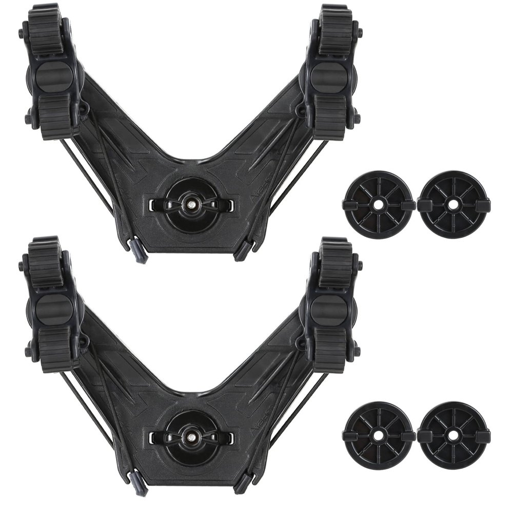 Atader Kayak Paddle Holder, Must Have Kayak Accessories with Dual Head, Offset Paddle Holders Track Mount, Oar/ Fishing Net Holder for Rail Mount, 2 Pack Black