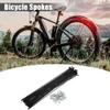 X AUTOHAUX 40 Pcs 14G J Bend 218mm x 2mm Bike Bicycle Spokes with Nipples Steel Black view 2