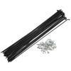X AUTOHAUX 40 Pcs 14G J Bend 224mm x 2mm Bike Bicycle Spokes with Nipples Steel Black view 1