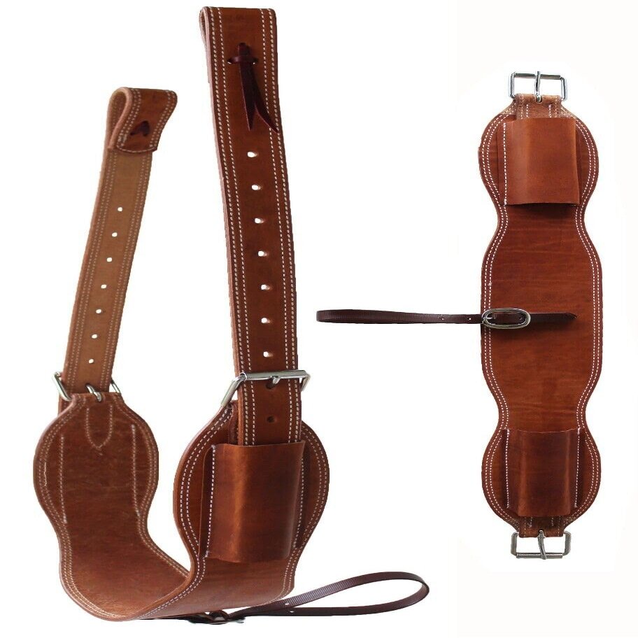 7 INCH Wide Western Leather Horse Saddle Rear Flank Back Cinch Girth Hand Tooled ME-LCG-018