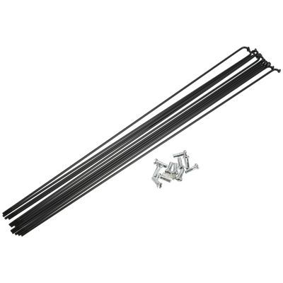 X AUTOHAUX 12 Pcs 14G J Bend 284mm x 2mm Bike Bicycle Spokes with Nipples Steel Black