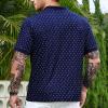 LUJENGEFA Men's Casual Short Sleeve Polo Shirt Summer Holiday Beach Tropical Tops Golf Shirts for Men Navy Blue Horse S view 3
