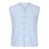 Shirts for Men 2023 Casual Cotton Linen Solid Waistcoat Summer V Neck Sleeveless Undershirt Vintage Buckle 2023 Hawaiian Shirt Sky Blue 4X view 3