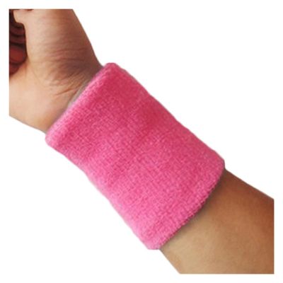 CLENEA 1x Sports Wrist Sweat Band Tennis Squash Badminton Gym Basketball Bracelet Running Sports Safety Wrist Support (Color : Rosa, Size : ONE Size)