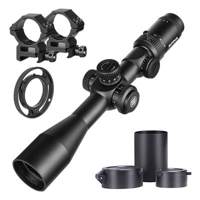 SPINA OPTICS 4-16x44 SFP Second Focal Plane Scope with Mil-dot Reticle and 20mm Ring Mounts,Waterproof, Fogproof Black Hunting Scopes, 30mm Tube (4-16x44 SFP)