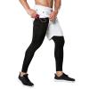 Charque Mens Compression Running Pants 2 in 1 Shorts Gym Leggings with Pocket Quick Dry Athletic Workout Sweatpants view 1