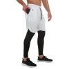 Charque Mens Compression Running Pants 2 in 1 Shorts Gym Leggings with Pocket Quick Dry Athletic Workout Sweatpants view 4