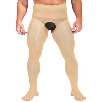 YiZYiF Mens Lace Patchwork Sissy Transparent Leggings Hollow Out Pantyhose Stockings Long Pants Nude One Size