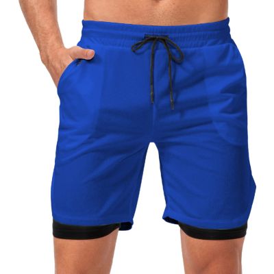 Charque Mens Compression Running Pants 2 in 1 Shorts Gym Leggings with Pocket Quick Dry Athletic Workout Sweatpants