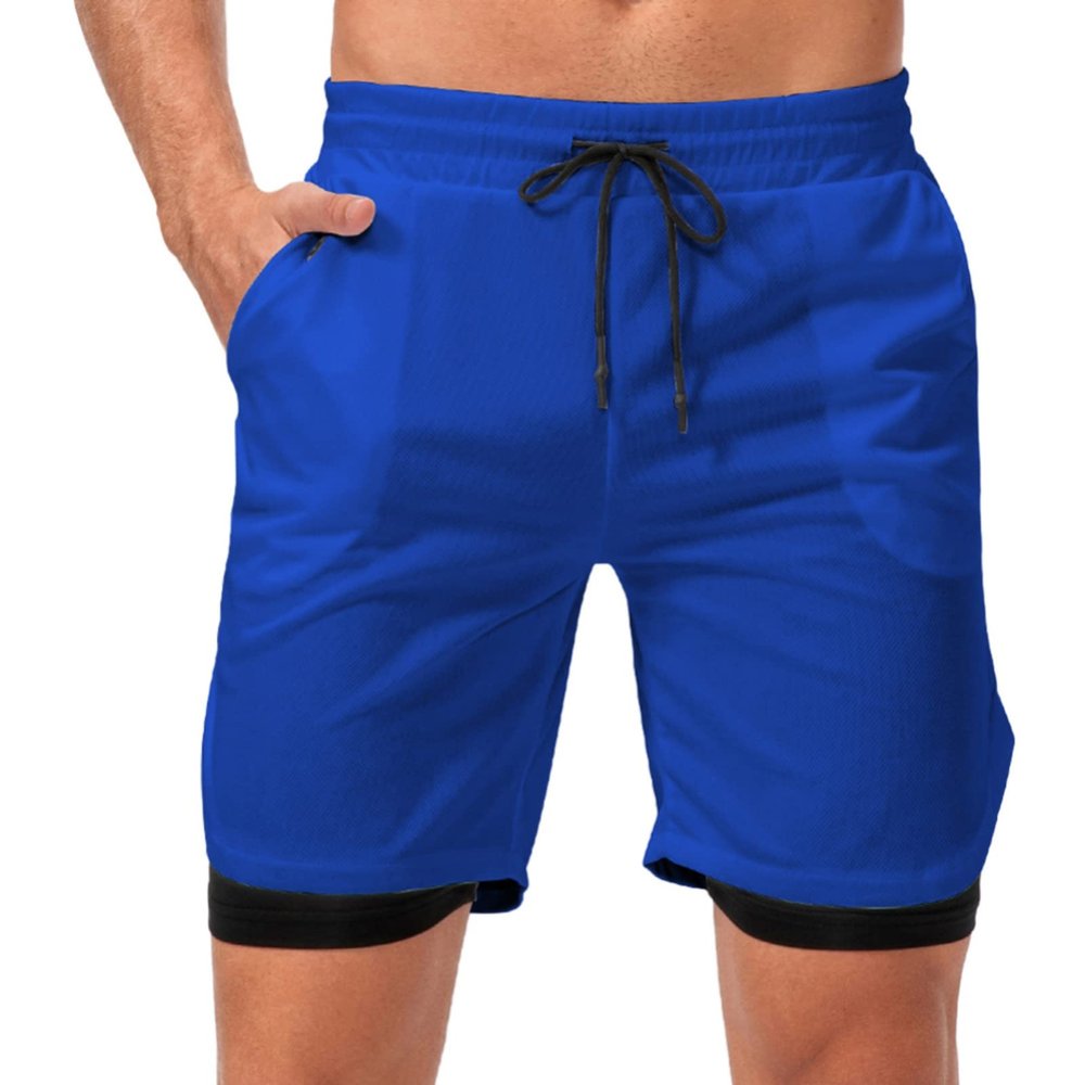 Charque Mens Compression Running Pants 2 in 1 Shorts Gym Leggings with Pocket Quick Dry Athletic Workout Sweatpants