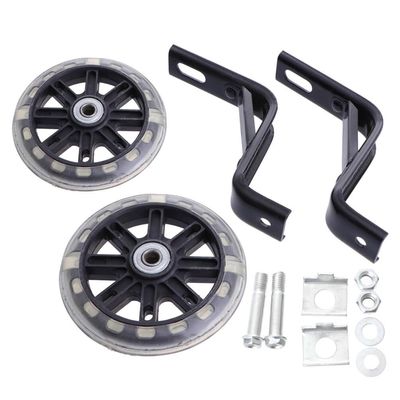 Didiseaon 1set Light Flashing Mute Boys and Girls Bike Training Auxiliary Wheels with Bracket Sturdy Safety Support for Boy Girl Black