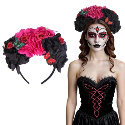 Beavorty Floral Butterfly Hairband for Women Girls Flower Crown Headpiece for Weddings Festivals and Parties Lightweight Elegant Floral Headwear Accessory