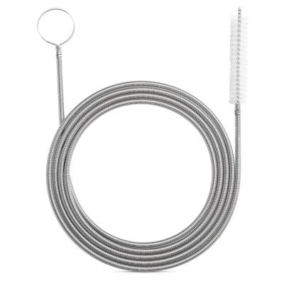 RayTour Extra-Thick Drain Brush with Stronger Spring 61-Inch Stainless Steel and Nylon Pipe Cleaner for Flexible, Curved & Slim Holes, Stronger Spring Version
