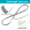 RayTour Extra-Thick Drain Brush with Stronger Spring 61-Inch Stainless Steel and Nylon Pipe Cleaner for Flexible, Curved & Slim Holes, Stronger Spring Version view 2