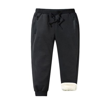 ZGZZ7 Men's Winter Warm Fleece Pants Sherpa Lined Sweatpants Active Thermal Running Joggers Pants (2#Black,S)