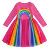 5T Fall Dresses for Girls Long Sleeve Rainbow Dress for Girls 5-6 Years Dress Fall Winter Dresses for School view 1