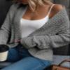 Dokotoo Womens Oversized Winter Cardigans Sweaters for Women 2026 Early Fall Fashion Open Front Ladies Long Sleeve Autumn Chunky Early Fall Fashion Soft Knit Winter Outerwear Coats Gray X-Large view 3