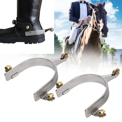 NDNCZDHC Spurs for Boots, Horse Spurs Western Stainless Steel Riding Horse Roping Spurs with Brass Gear for Men