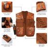 BASSDASH Upland Game Field Water-Resistant Bird Hunting Vest with Multi Pockets Brown/Orange Men Women FV11 view 4