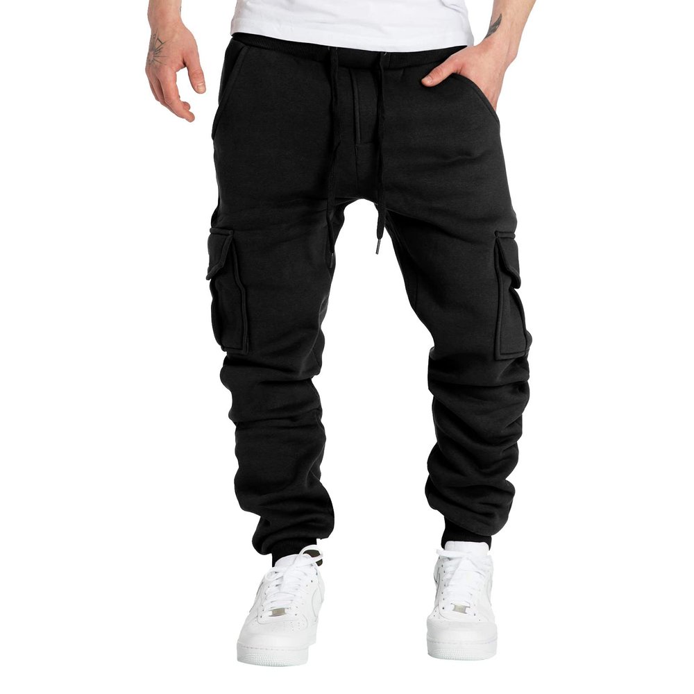 Mens Cargo Pants Sweatpants Drawstring Pocket Athletic Running Fashion Workout Comfortable Loose Fleece Joggers