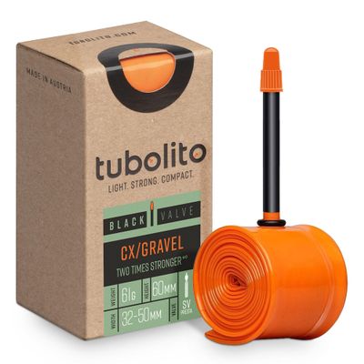 Tubolito Tubo-CX/Gravel TPU Inner Tube 700C x 32-50mm, 60mm Black Presta Valve | Light, Strong & Compact | Double Strength Butyl | Rim & Disc Brake Compatibility