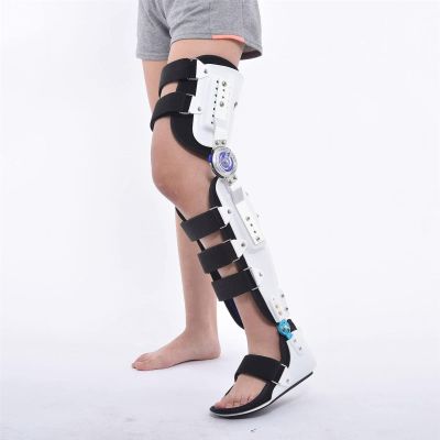 FBITE Postoperative Knee Ankle Foot Stabiliser Corrector, Knee Joint Support for Knee Pain, Arthritis, Meniscus Tear - Universal size, Sold as Single Unit,White-Right