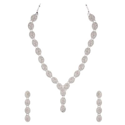 Efulgenz Crystal Necklace Set Indian Jewelry for Women Austrian Stone Bridal Jewelry Set for Wedding Choker Necklace and Earrings Set Crystal Necklace Set Dangle Earrings for Wedding Party Bridesmaid Gift