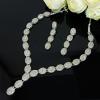 Efulgenz Crystal Necklace Set Indian Jewelry for Women Austrian Stone Bridal Jewelry Set for Wedding Choker Necklace and Earrings Set Crystal Necklace Set Dangle Earrings for Wedding Party Bridesmaid Gift view 2