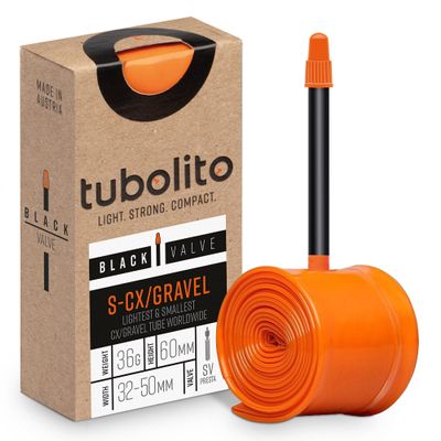 Tubolito S-Tubo CX/Gravel-All TPU Inner Tube 700C x 30-47mm, 32-50mm, 60mm Presta Valve | Lightest Bike Tubes Worldwide | Specifically Designed (700c x 32-50mm, 60 mm Black Presta)