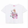 Barbie Girls Short Sleeve T-Shirt | Young Ladies Pose Stylish Sketch Graphic Tee | Kids White Fashion Top | Doll Movie Gift view 1