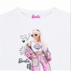 Barbie Girls Short Sleeve T-Shirt | Young Ladies Pose Stylish Sketch Graphic Tee | Kids White Fashion Top | Doll Movie Gift view 2