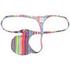Jaxu Sexy Men's Flex Bikini Thong Underwear Male Contour Pouch Tangas Hombre G-string Minimum Coverage T-back String Belt 3-Pack(Red Apricot Flower,Abstract Indocalamus,Red Sawtooth) L view 4