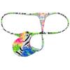Jaxu Sexy Men's Flex Bikini Thong Underwear Male Contour Pouch Tangas Hombre G-string Minimum Coverage T-back String Belt 3-Pack(Tiger Stripe,Brown Plaid,Mint Leaf) XL view 2