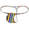 Jaxu Sexy Men's Flex Bikini Thong Underwear Male Contour Pouch Tangas Hombre G-string Minimum Coverage T-back String Belt 3-Pack(Mosaic Stripe,Yellow Desert,Big Yellow Stripe) L view 2