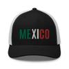 RIVEMUG Mexico Premium Trucker Hat Curved Bill Mid Crown Adjustable Mexican Cap Black/White view 2