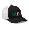 RIVEMUG Mexico Premium Trucker Hat Curved Bill Mid Crown Adjustable Mexican Cap Black/White view 4