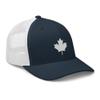 RIVEMUG Canada White Maple Leaf Premium Trucker Hat Curved Bill Mid Crown Adjustable Canadian Cap view 4
