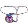 Jaxu Sexy Men's Flex Bikini Thong Underwear Male Contour Pouch Tangas Hombre G-string Minimum Coverage T-back String Belt 3-Pack(Black Sawtooth,Irregular Line,Pink Zebra) L view 2