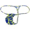 Jaxu Sexy Men's Flex Bikini Thong Underwear Male Contour Pouch Tangas Hombre G-string Minimum Coverage T-back String Belt 3-Pack(Black Sawtooth,Irregular Line,Pink Zebra) L view 3