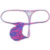 Jaxu Sexy Men's Flex Bikini Thong Underwear Male Contour Pouch Tangas Hombre G-string Minimum Coverage T-back String Belt 3-Pack(Black Sawtooth,Irregular Line,Pink Zebra) L view 4