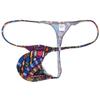 Jaxu Sexy Men's Flex Bikini Thong Underwear Male Contour Pouch Tangas Hombre G-string Minimum Coverage T-back String Belt 3-Pack(Yellow Rainbow Stripe,Blue Shark,Short Stripe) XL view 4