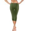 HGps8w Cropped Yoga Pants for Women Tummy Control High Waisted Compression Capris Floral Leggings Workout Running Tights view 4